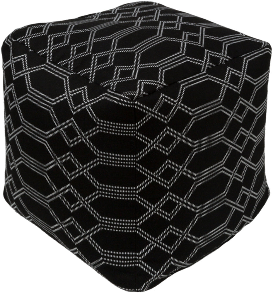 Crissy Pouf in Black by Sunbrella