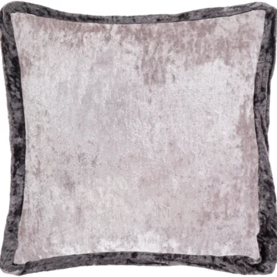 Cyber Crushed Velvet Pillow in Light Gray