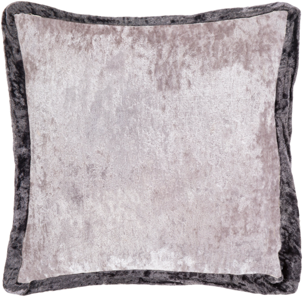 Cyber Crushed Velvet Pillow in Light Gray