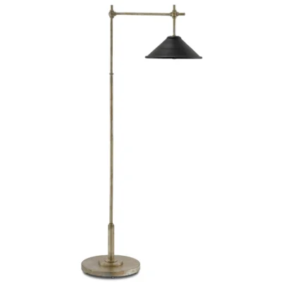 Dao Floor Lamp in Silver Granello design by Currey and Company