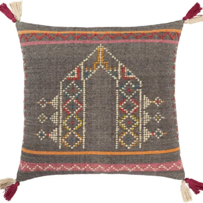 Darian Hand Woven Pillow in Charcoal