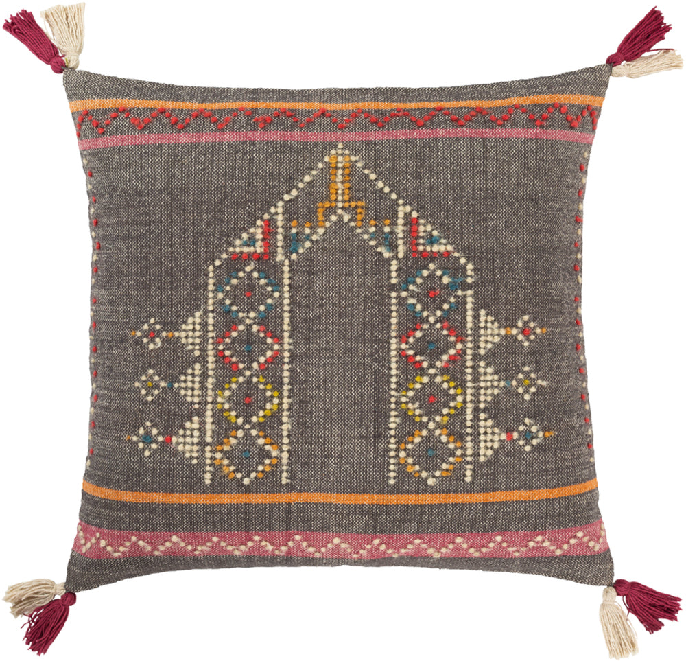 Darian Hand Woven Pillow in Charcoal