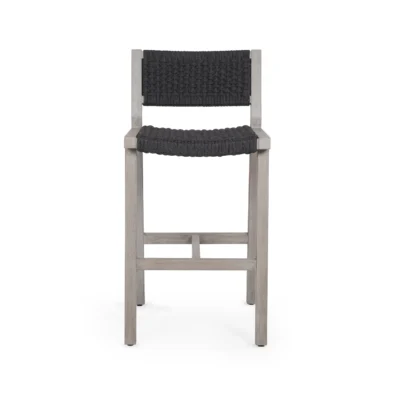 Delano Outdoor Bar Stool in Weathered Grey