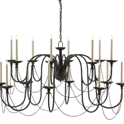 Digby Chandelier in Mole Black design by Currey and Company