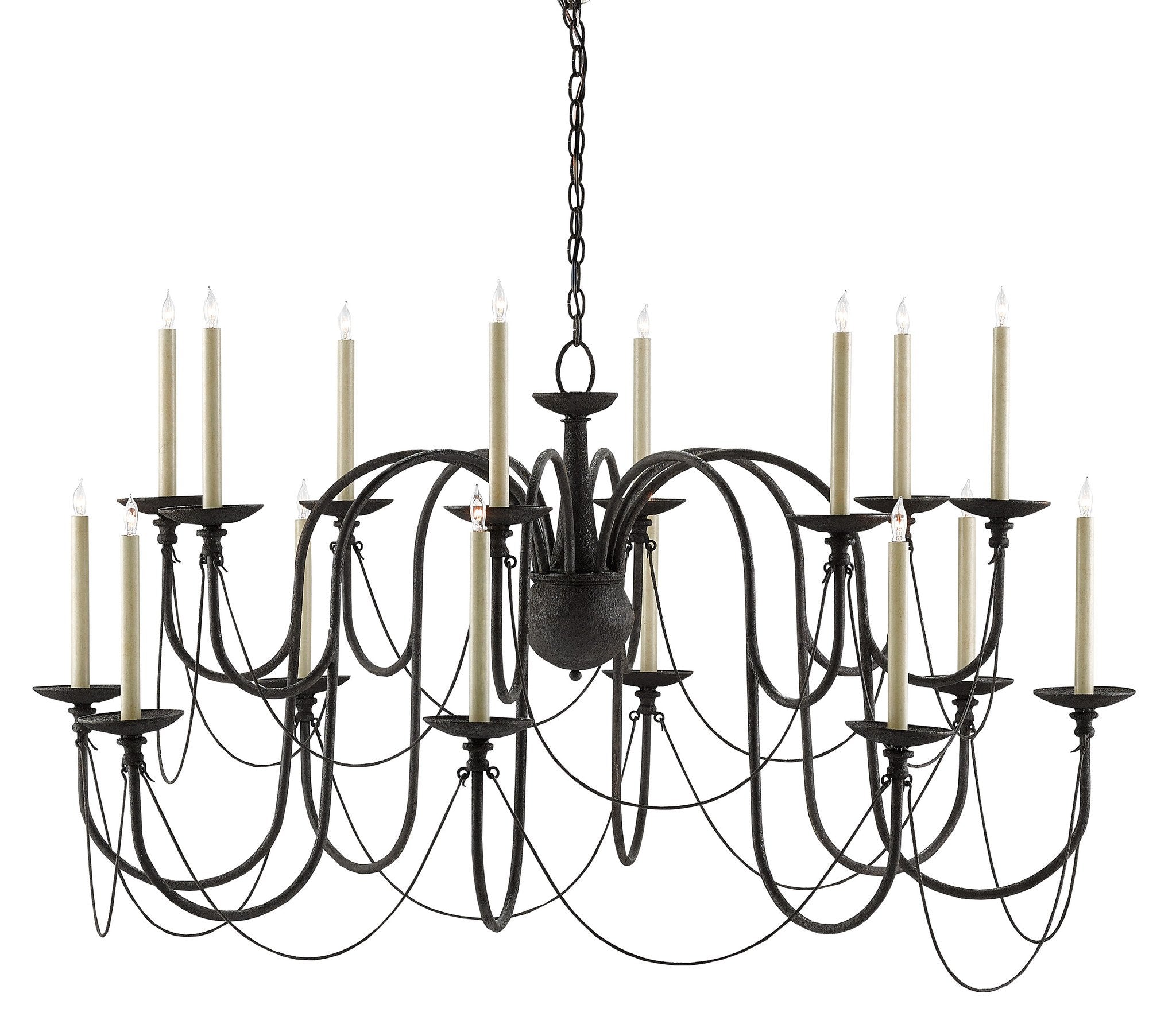 Digby Chandelier in Mole Black design by Currey and Company