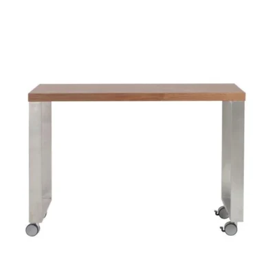 Dillon Side Return in American Walnut and Brushed Stainless Steel design by Euro Style