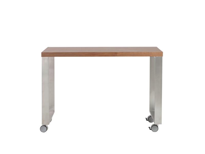 Dillon Side Return in American Walnut and Brushed Stainless Steel design by Euro Style