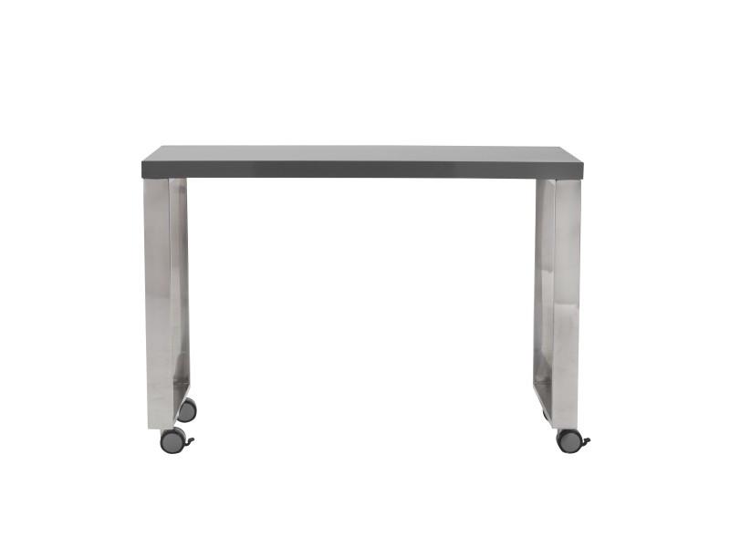 Dillon Side Return in Grey and Polished Stainless Steel design by Euro Style