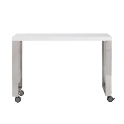 Dillon Side Return in White and Polished Stainless Steel design by Euro Style