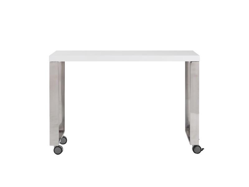 Dillon Side Return in White and Polished Stainless Steel design by Euro Style