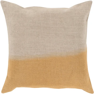 Dip Dyed Woven Pillow in Khaki and Tan