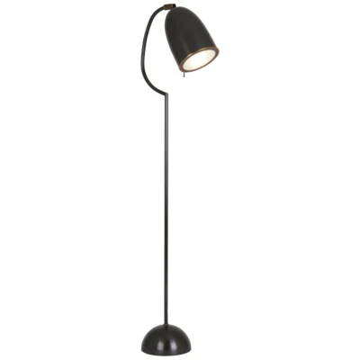 Director Floor Lamp in Deep Patina Bronze Finish w Aged Brass Accents design by Robert Abbey
