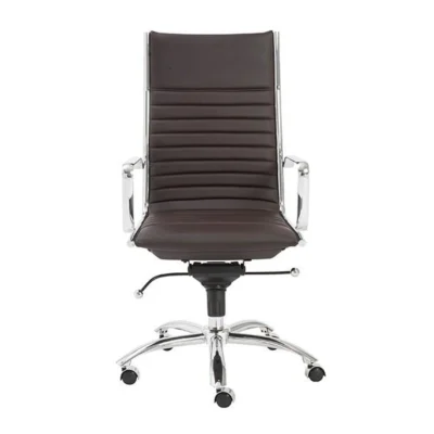 Dirk High Back Office Chair in Brown design by Euro Style