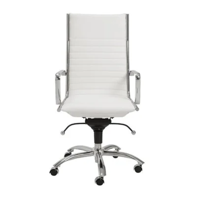 Dirk High Back Office Chair in White design by Euro Style