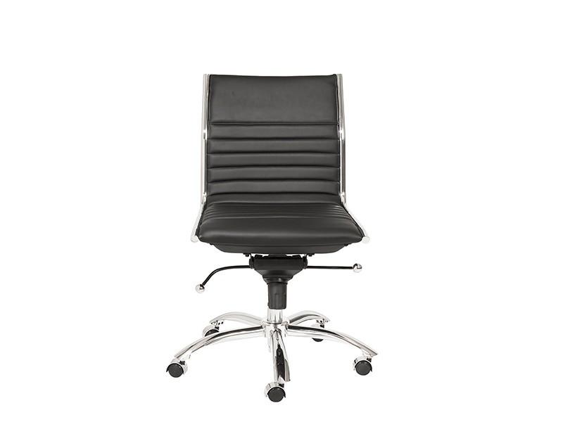 Dirk Low Back Office Chair Armless in Black design by Euro Style