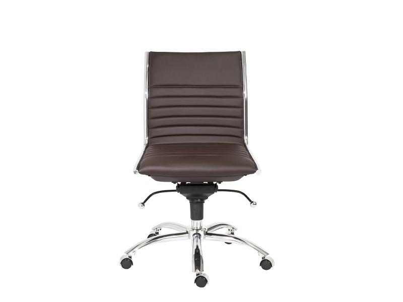 Dirk Low Back Office Chair Armless in Brown design by Euro Style