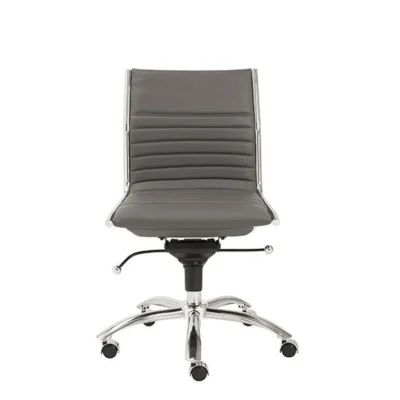 Dirk Low Back Office Chair Armless in Grey design by Euro Style