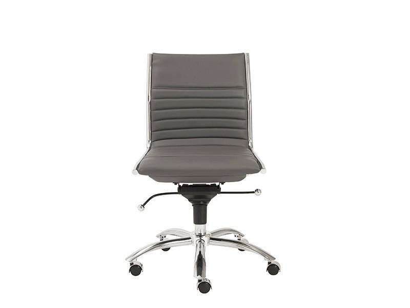 Dirk Low Back Office Chair Armless in Grey design by Euro Style