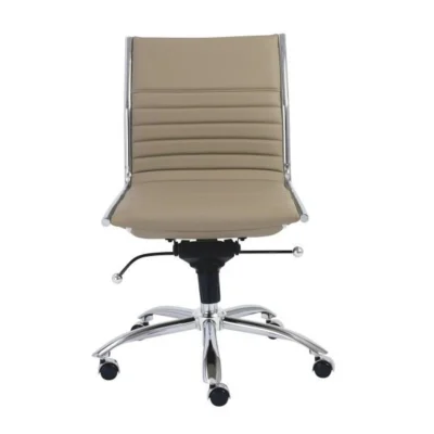 Dirk Low Back Office Chair Armless in Taupe design by Euro Style