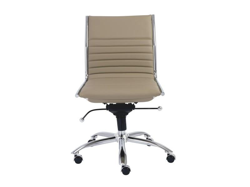 Dirk Low Back Office Chair Armless in Taupe design by Euro Style