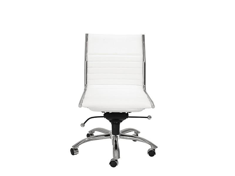 Dirk Low Back Office Chair Armless in White design by Euro Style