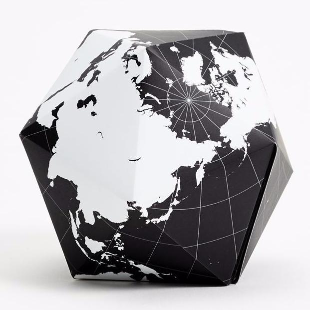 Dymaxion Folding Globe in Black and White design by Areaware