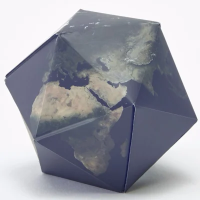 Dymaxion Folding Globe in Satellite Earth design by Areaware