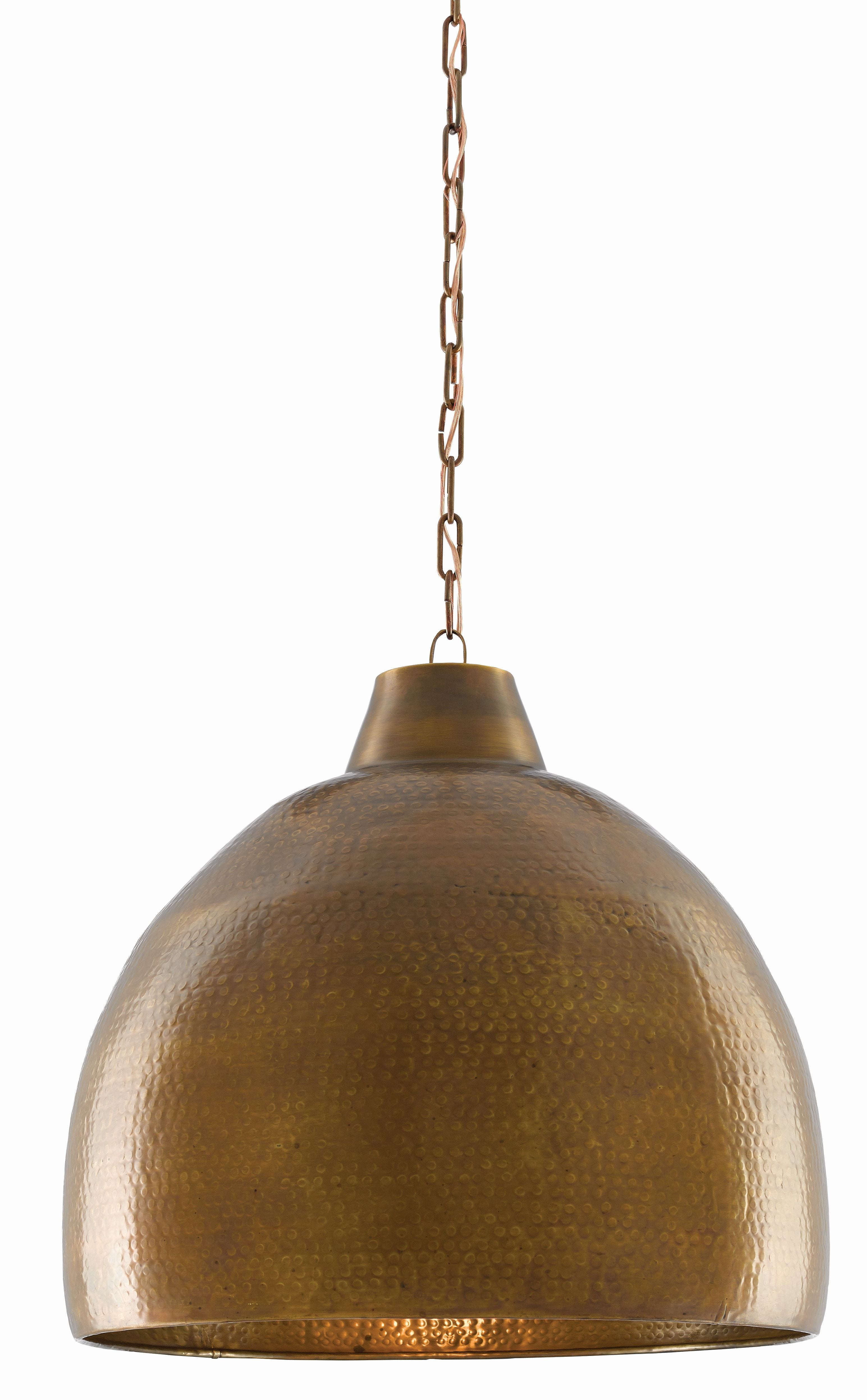 Earthshine Brass Large Pendant design by Currey and Company