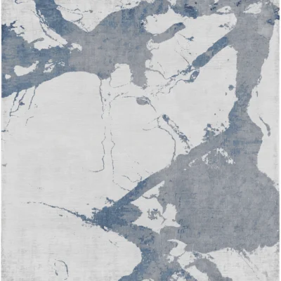 Eastern Side of Nanjing Hand Knotted Rug in Blue design by Second Studio