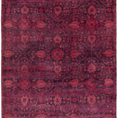 Empress Rug in Burgundy and Bright Red