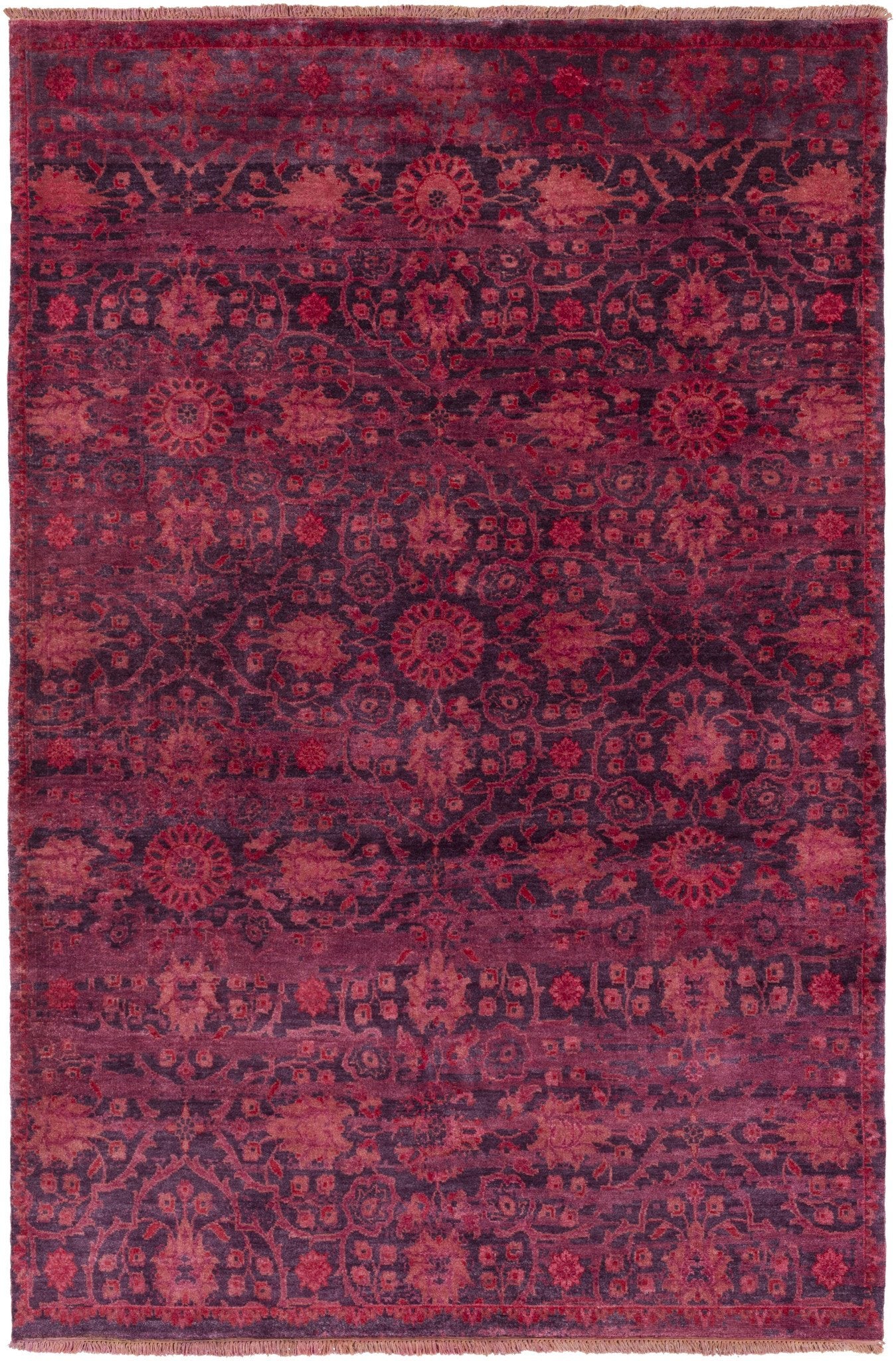 Empress Rug in Burgundy and Bright Red