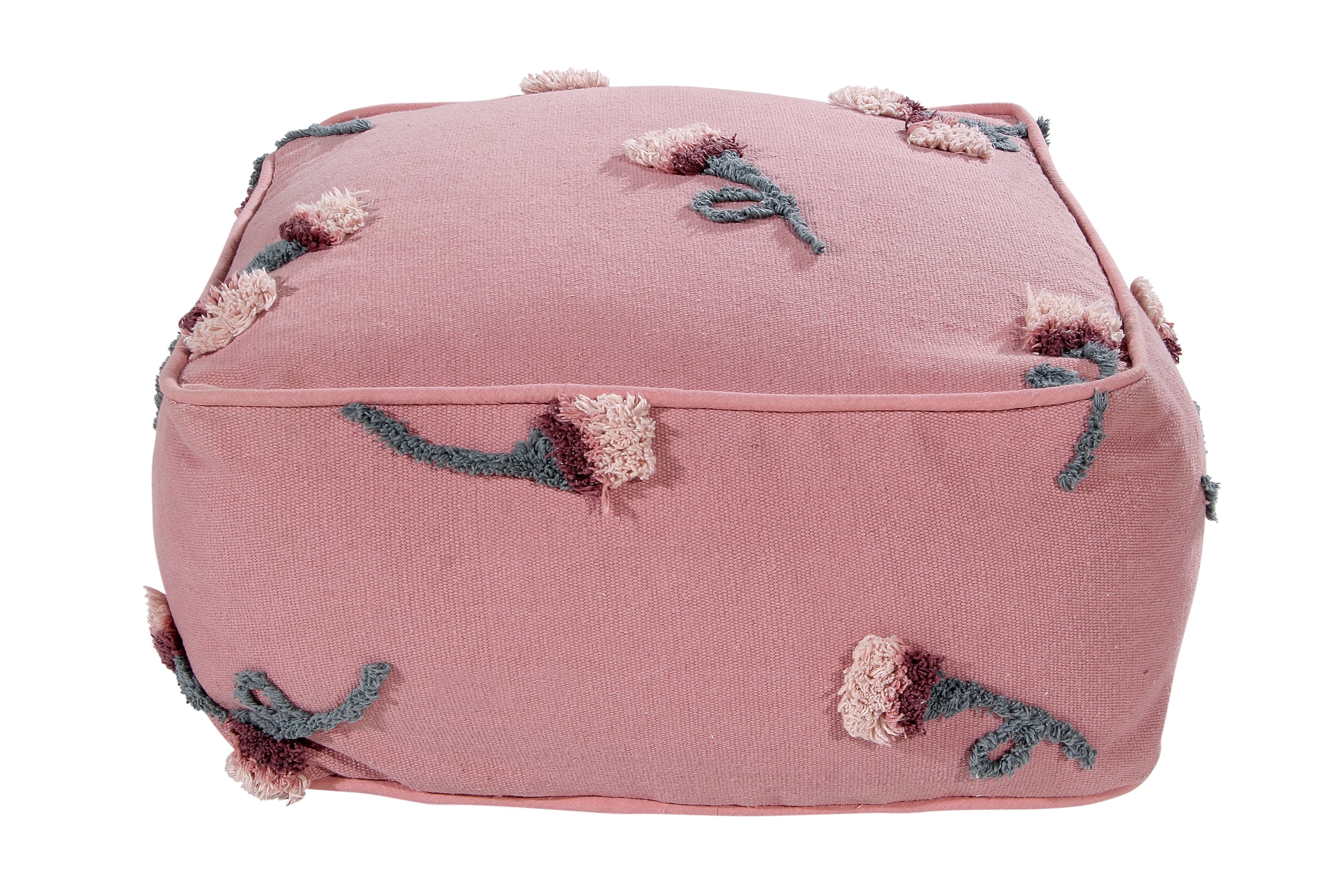 English Garden Pouffe in Ash Rose design by Lorena Canals