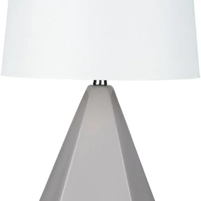 Enigma Table Lamp in Medium Gray and White