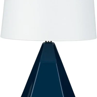 Enigma Table Lamp in Navy and White