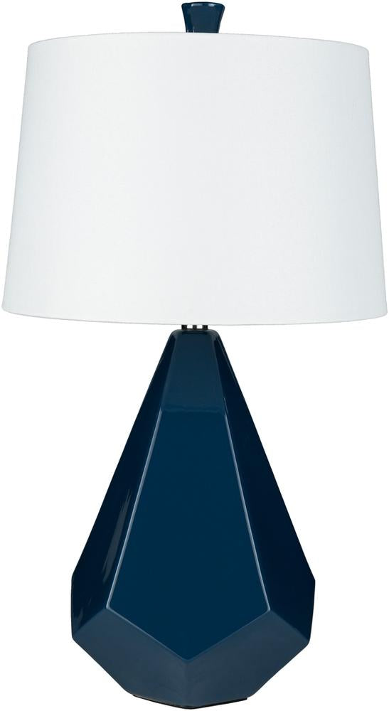 Enigma Table Lamp in Navy and White