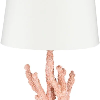 Esme Table Lamp in Peach and White