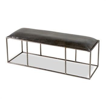 Ethan Leather Gray Bench design by Interlude Home