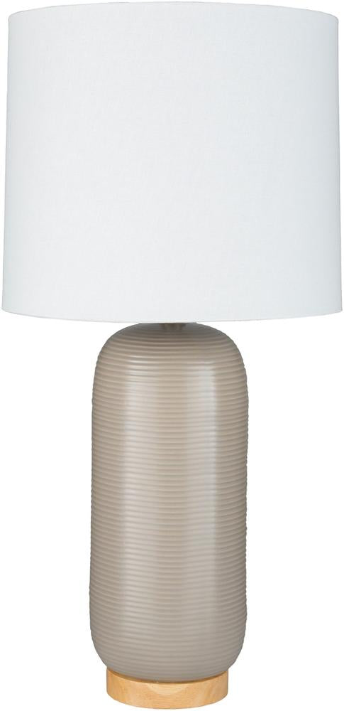 Everly Table Lamp in Taupe and White