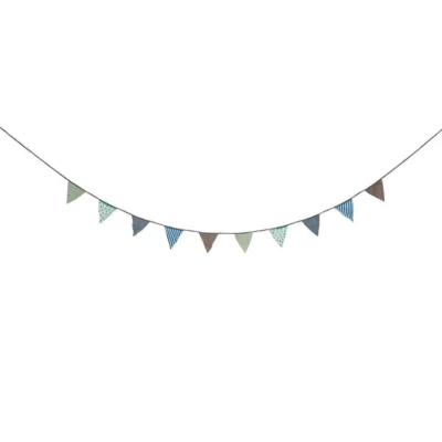 Fabric Banner in Grey Blue and Green design by BD Mini