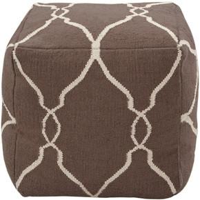 Fallon Pouf in Brown and Ivory by Jill Rosenwald