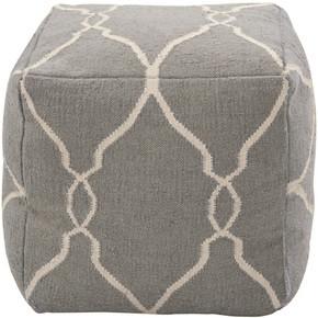 Fallon Pouf in Grey and Cream by Jill Rosenwald