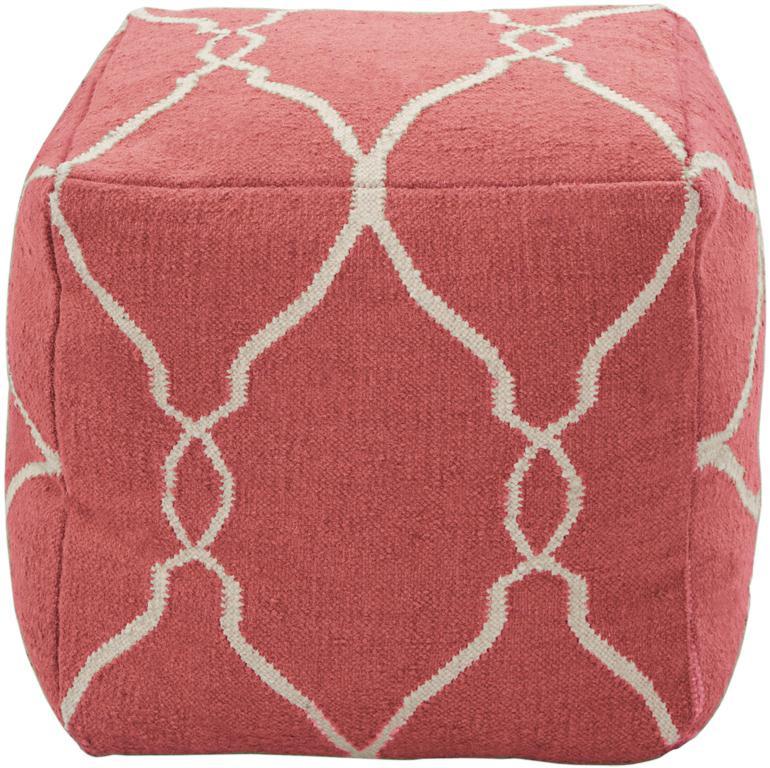 Fallon Pouf in Paprika and Ivory design by Jill Rosenwald