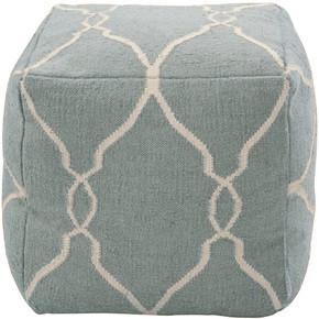 Fallon Pouf in Teal and Cream by Jill Rosenwald
