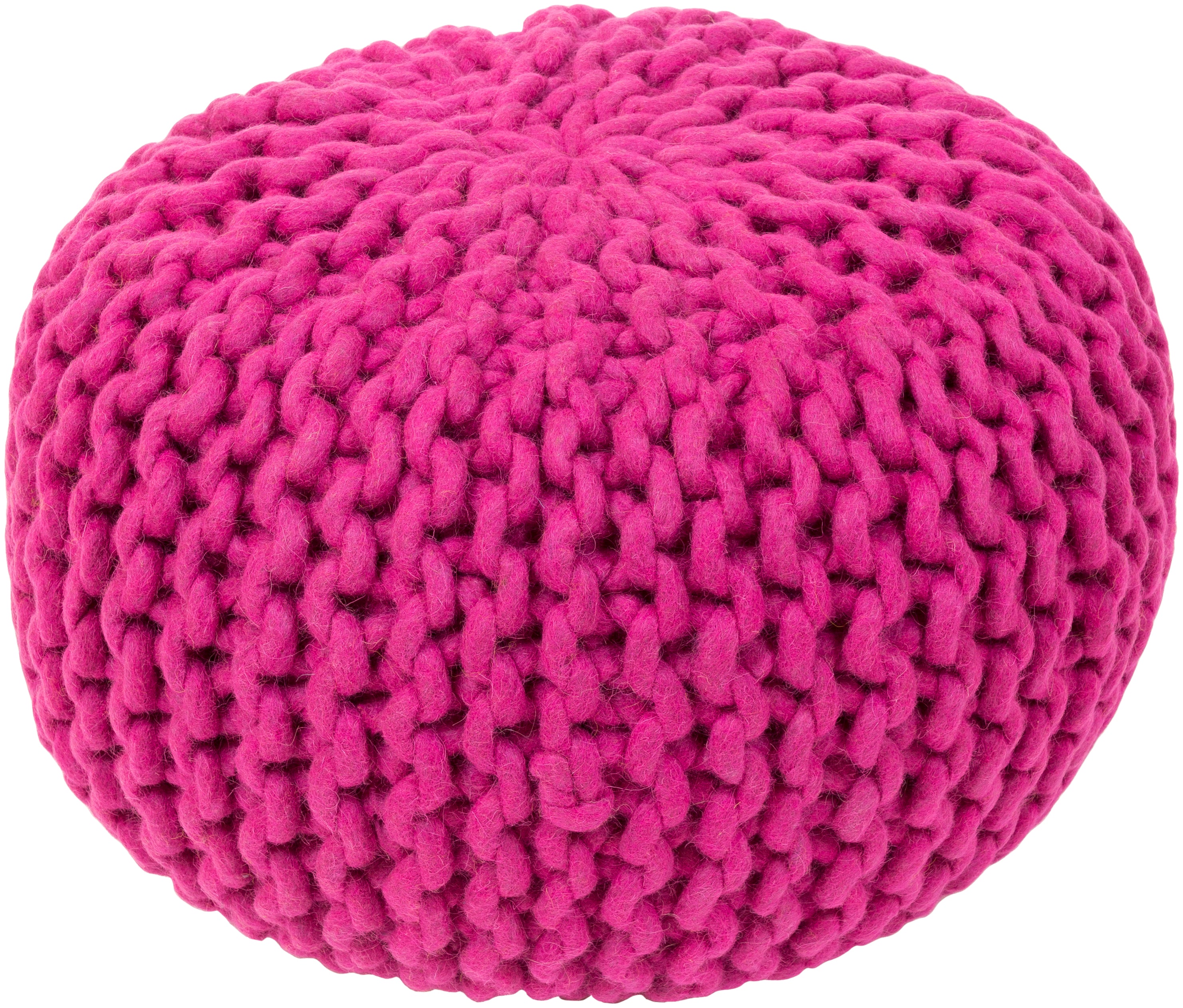 Fargo Wool pouf in Bright Purple color