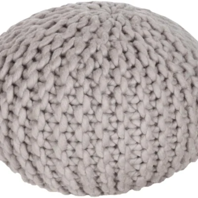 Fargo Wool pouf in Taupe color