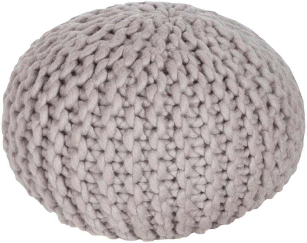 Fargo Wool pouf in Taupe color