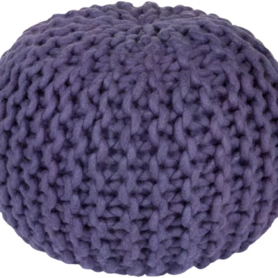 Fargo Wool pouf in Violet color