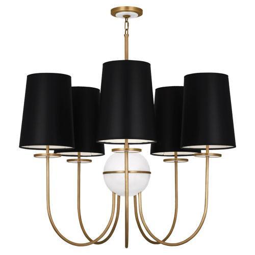 Fineas Collection Chandelier Alabaster Stone Accent design by Robert Abbey