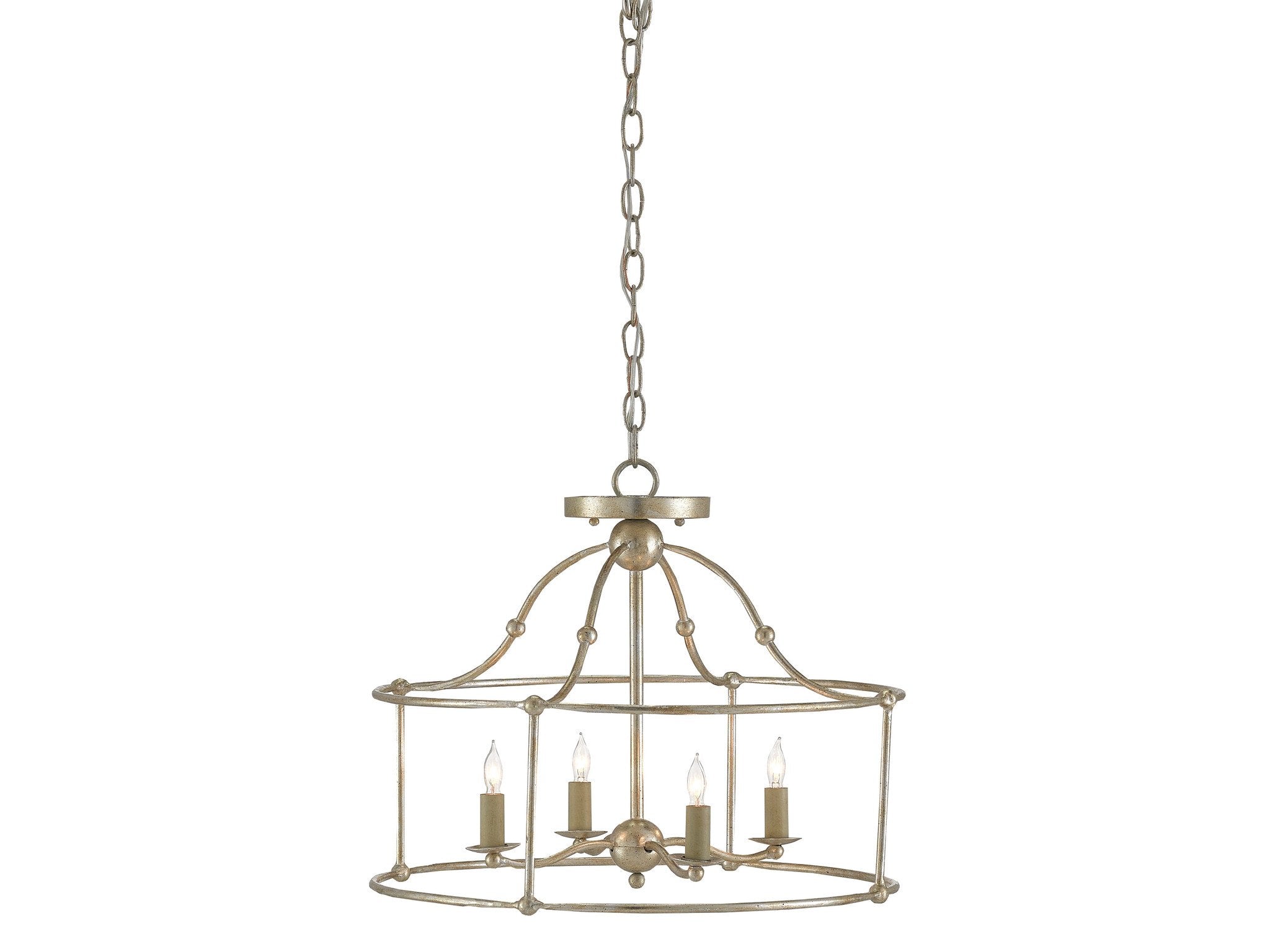 Fitzjames Pendant in Silver Granello design by Currey and Company