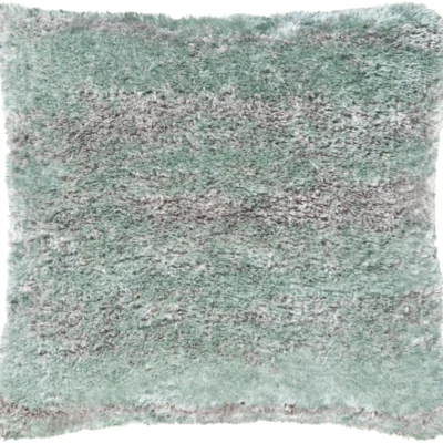 Flokati Woven Pillow in Aqua and Beige